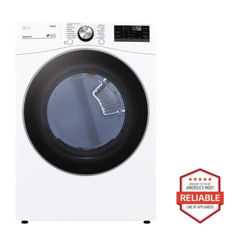 LG  7.4 Cu. Ft. Ultra Large Capacity Smart Wi-fi Enabled Front Load Electric Dryer With Turbosteam™ And Built-in Intelligence - White (DLEX4200W)