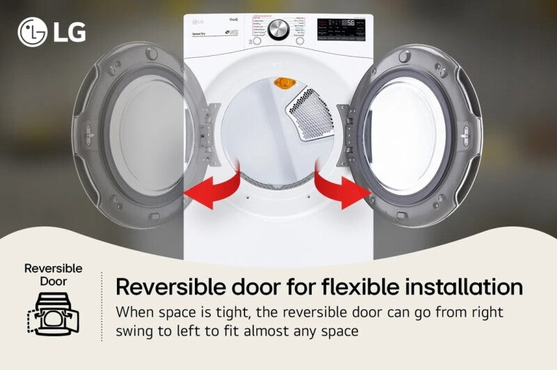 LG  7.4 Cu. Ft. Ultra Large Capacity Smart Wi-fi Enabled Front Load Electric Dryer With Turbosteam™ And Built-in Intelligence - White (DLEX4200W)