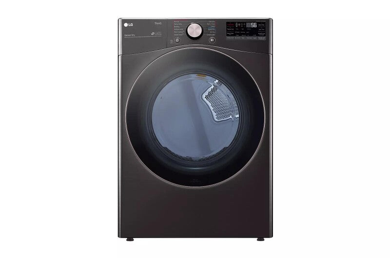 LG  7.4 Cu. Ft. Ultra Large Capacity Smart Wi-fi Enabled Front Load Gas Dryer With Turbosteam™ And Built-in Intelligence - Black Steel (DLGX4001B)