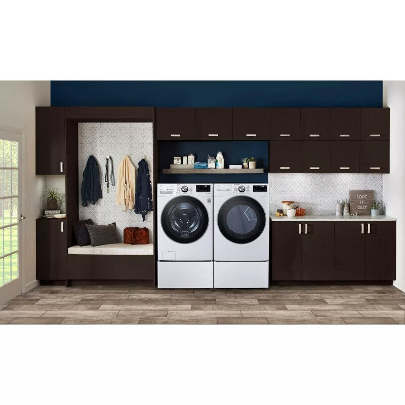 LG  7.4 Cu. Ft. Ultra Large Capacity Smart Wi-fi Enabled Front Load Gas Dryer With Turbosteam™ And Built-in Intelligence - White (DLGX4201W)