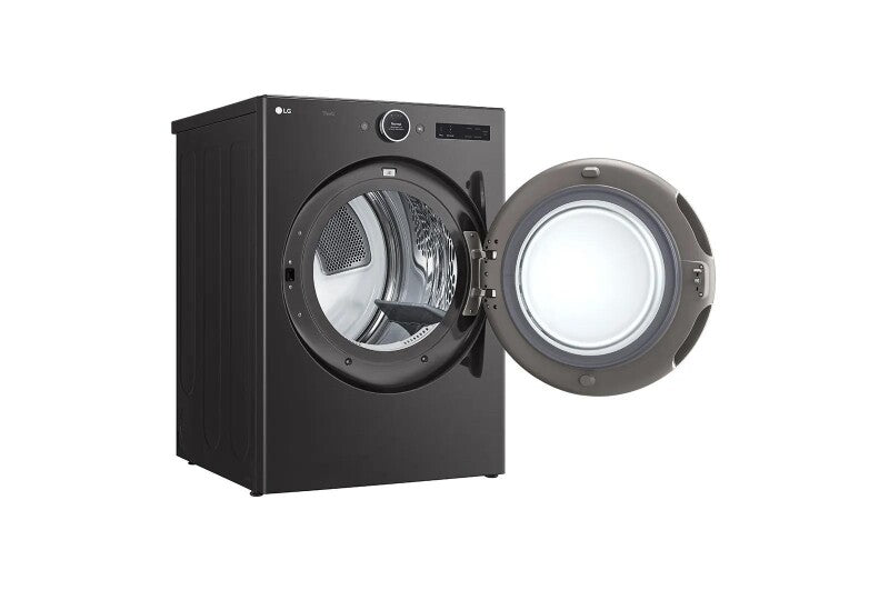 LG  7.4 Cu. Ft. Ultra Large Capacity Smart Front Load Gas Dryer With Built-in Intelligence & Turbosteam® - Black Steel (DLGX6701B)