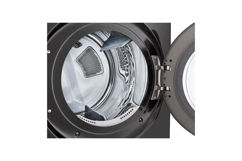 LG  7.4 Cu. Ft. Ultra Large Capacity Smart Front Load Gas Dryer With Built-in Intelligence & Turbosteam® - Black Steel (DLGX6701B)