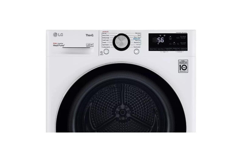 LG  4.2 Cu. Ft. Smart Wi-fi Enabled Compact Front Load Dryer With Dual Inverter Heatpump™ Technology - White (DLHC1455W)