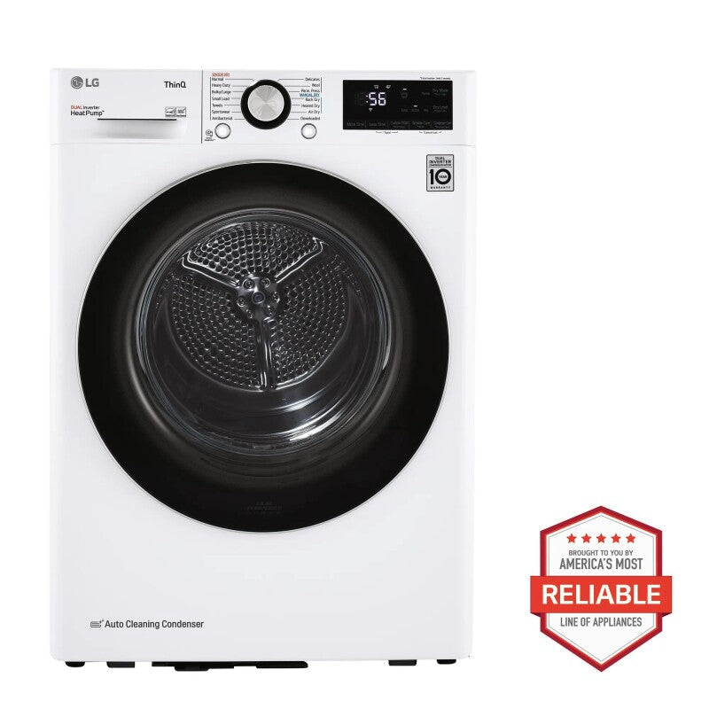 LG  4.2 Cu. Ft. Smart Wi-fi Enabled Compact Front Load Dryer With Dual Inverter Heatpump™ Technology - White (DLHC1455W)