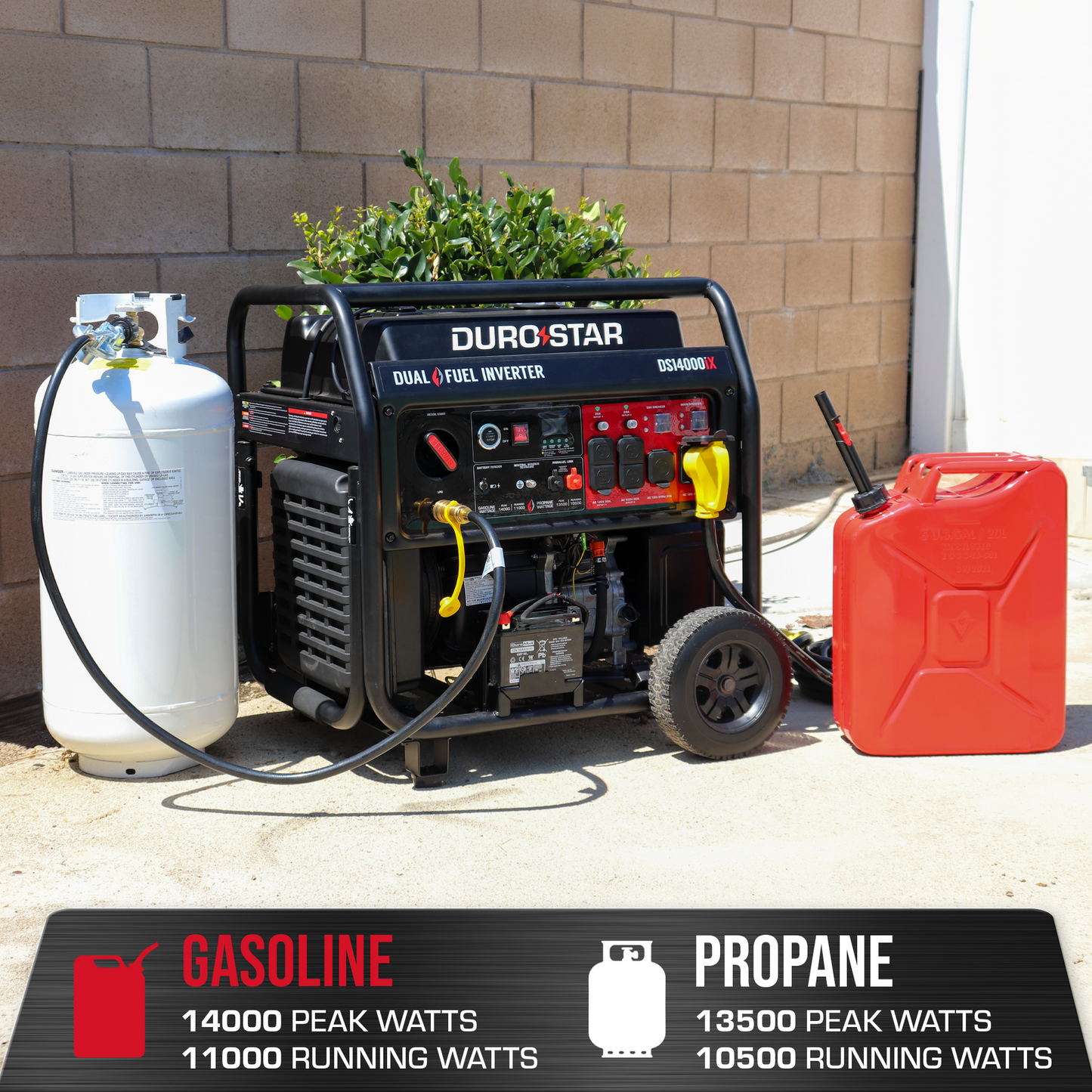 DuroStar DS14000iX 11000W/14000W Generator Dual Fuel Gas Propane 50A Low THD Inverter Remote Start New