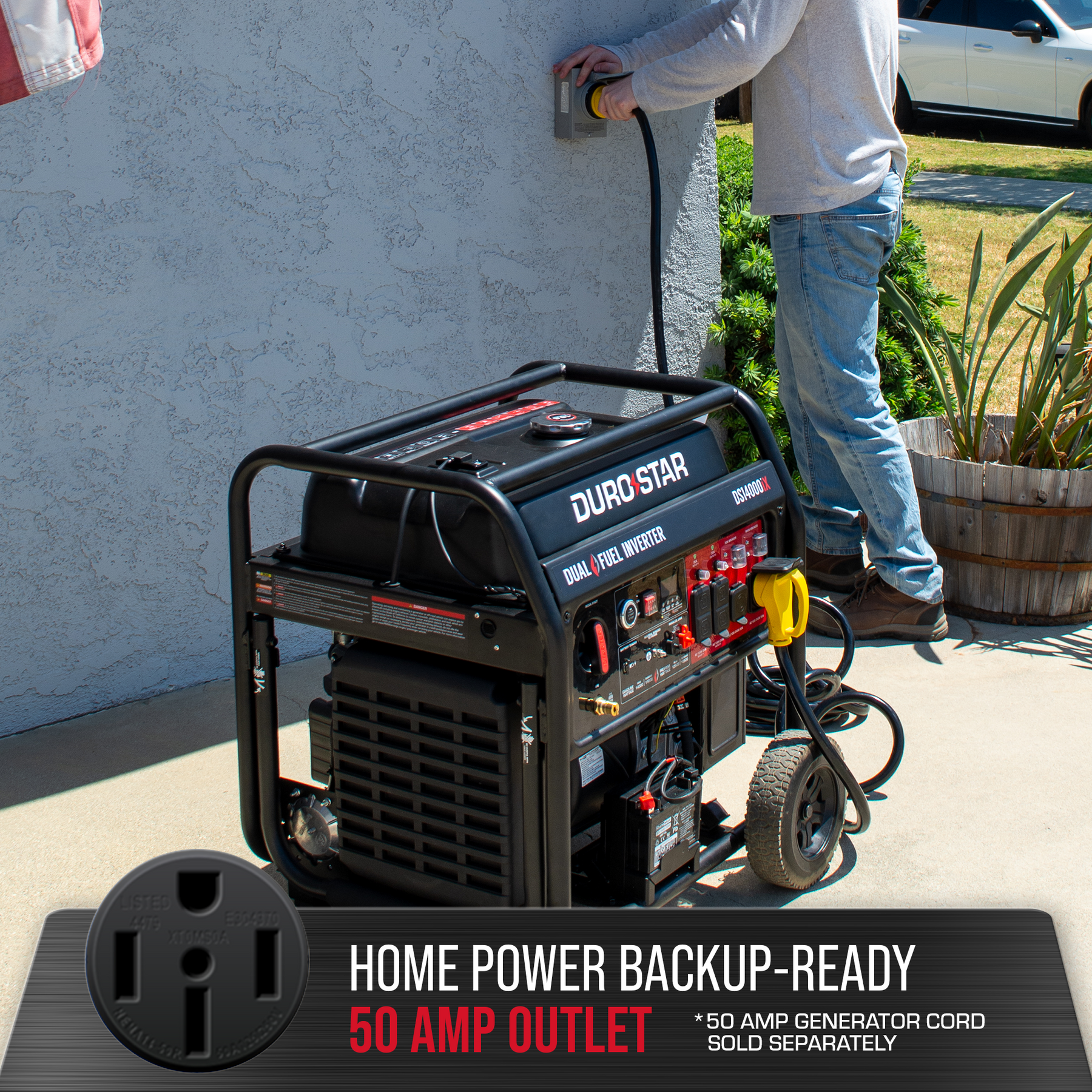 DuroStar DS14000iX 11000W/14000W Generator Dual Fuel Gas Propane 50A Low THD Inverter Remote Start New