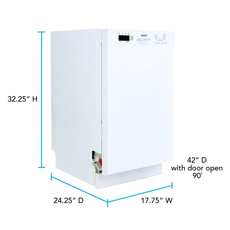 AVANTI  Avanti 18" Built In Dishwasher - White (DWF18V0W)