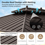 Costway 10' x 13' Patio Hardtop Gazebo Galvanized Steel Double Roof Netting 73825964 New