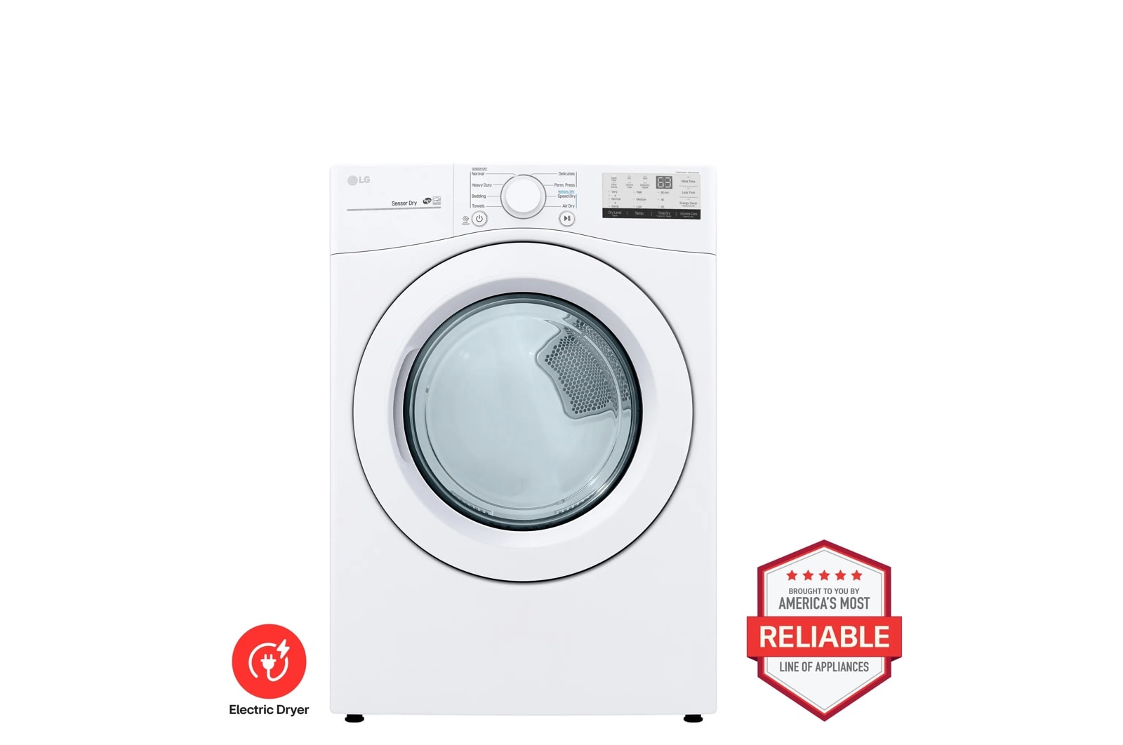 LG 7.4 cu. ft. Large Capacity Electric Dryer - White