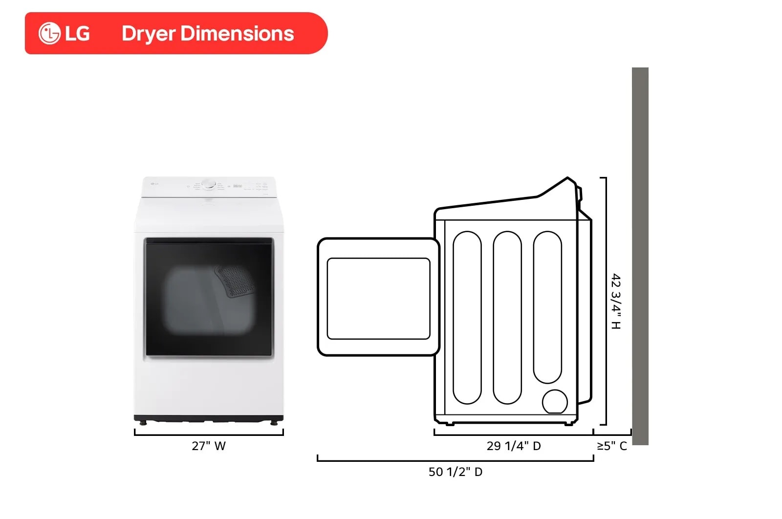 LG 7.3 cu. ft. Ultra Large Capacity Rear Control Electric Dryer with AI Sensing and ThinQ® Smart Features