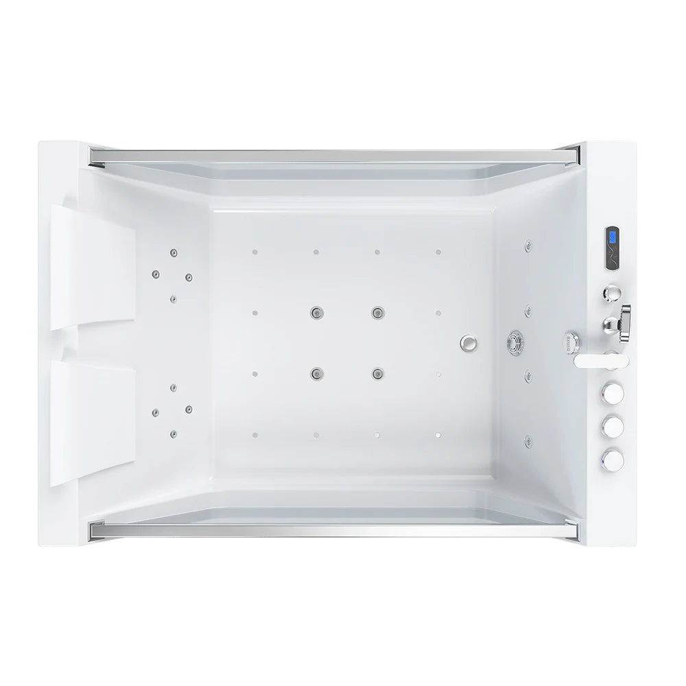 Empava Bathtub 71" Massage Whirlpool Inline Heater 2-Person with Dual Glass New