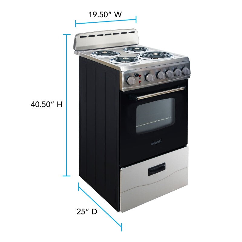 AVANTI  AVANTI RANGE ELEC 20" - Stainless Steel (ERU200P3S)