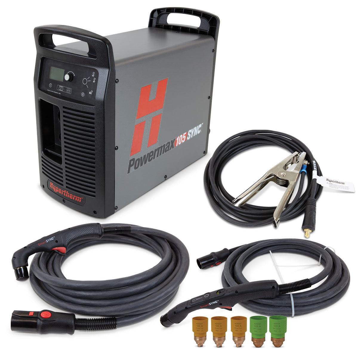 Hypertherm Powermax 105 SYNC w/ CPC Port, 75 & 15° Hand Torches 25' - 059634