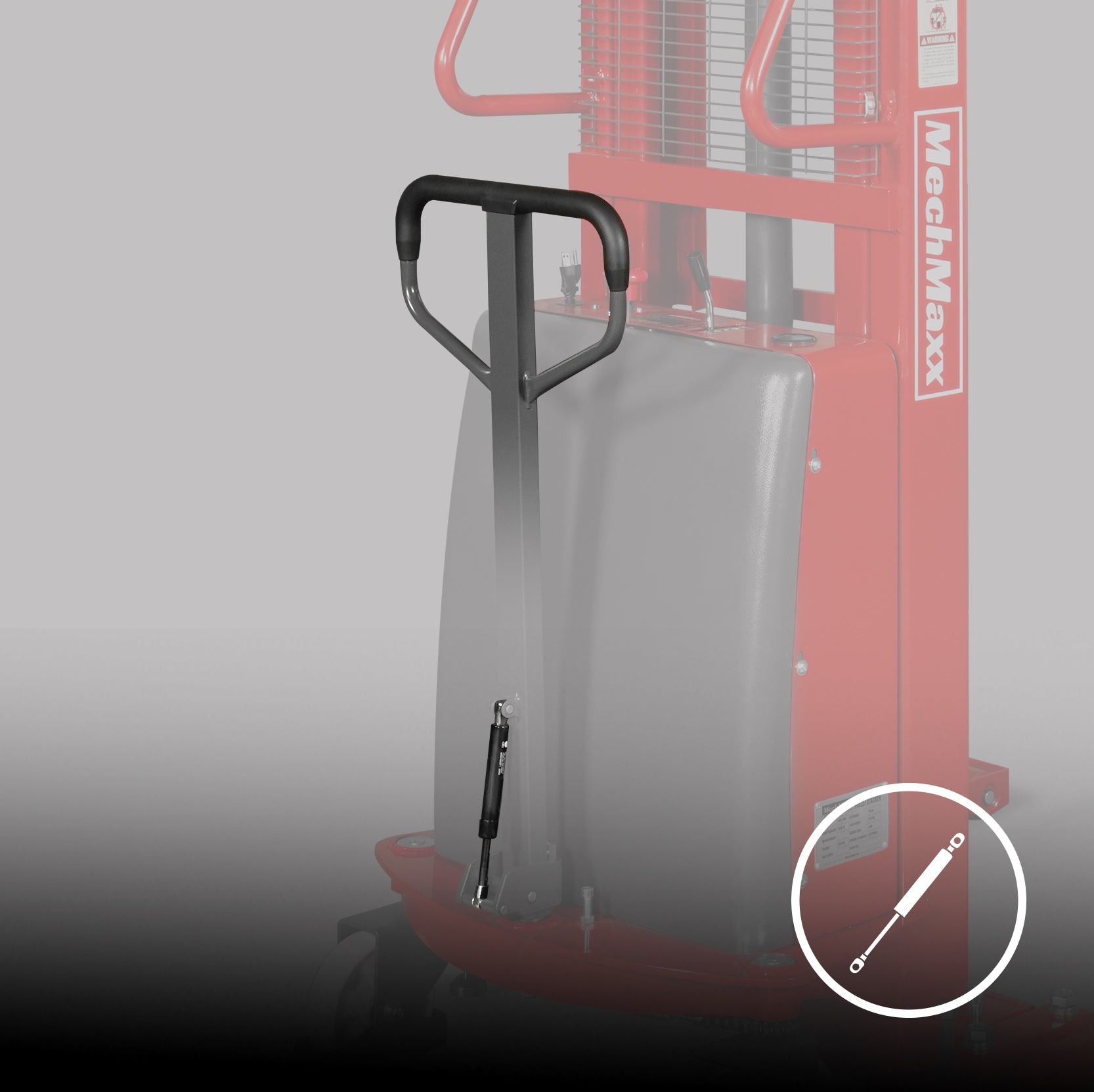 3300lbs Semi-Electric Straddle Stacker,  138" Lift,  Adjustable Legs & Forks,  S33-138S