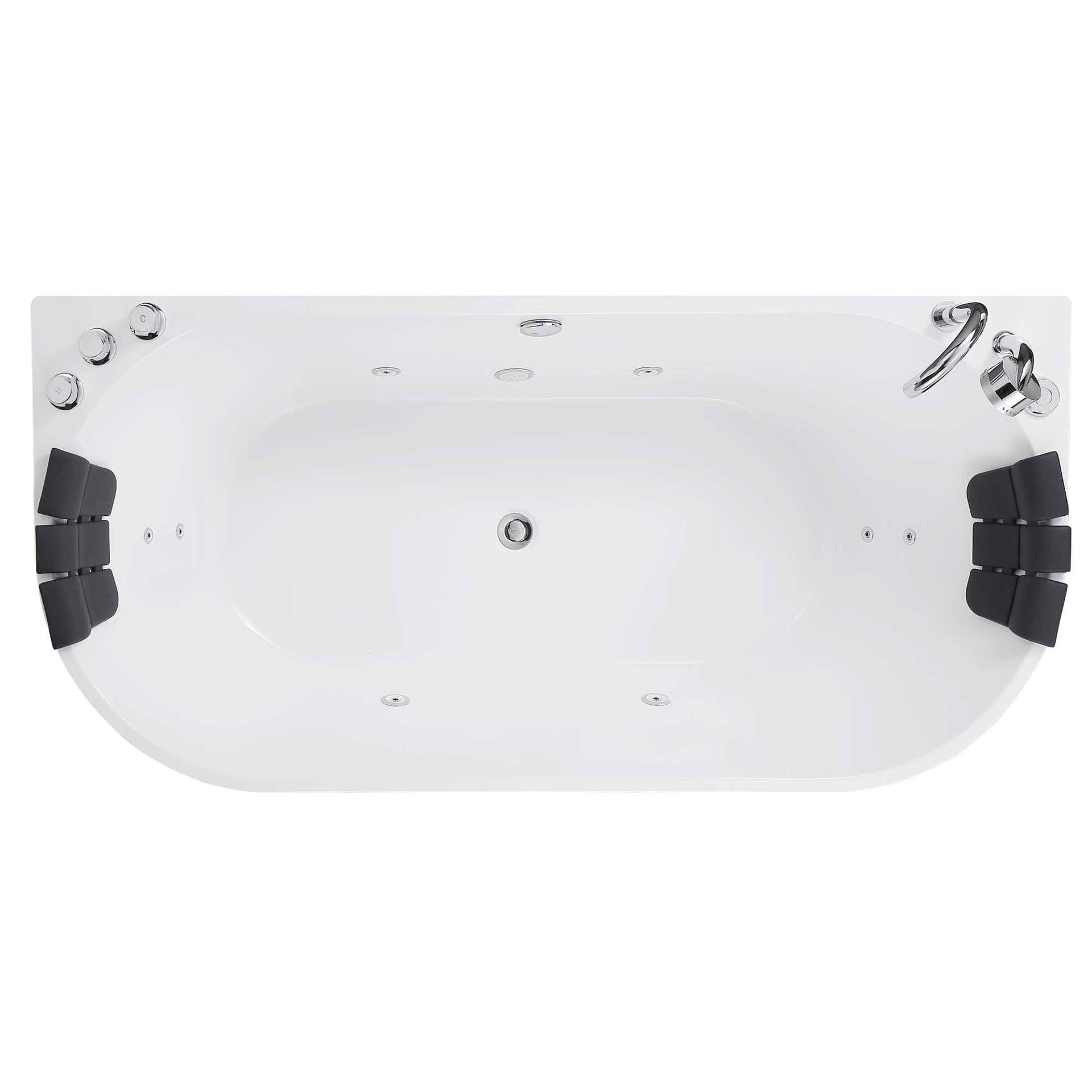 Empava Whirlpool Bathtub 67" Freestanding Hydro Massage with Center Drain New