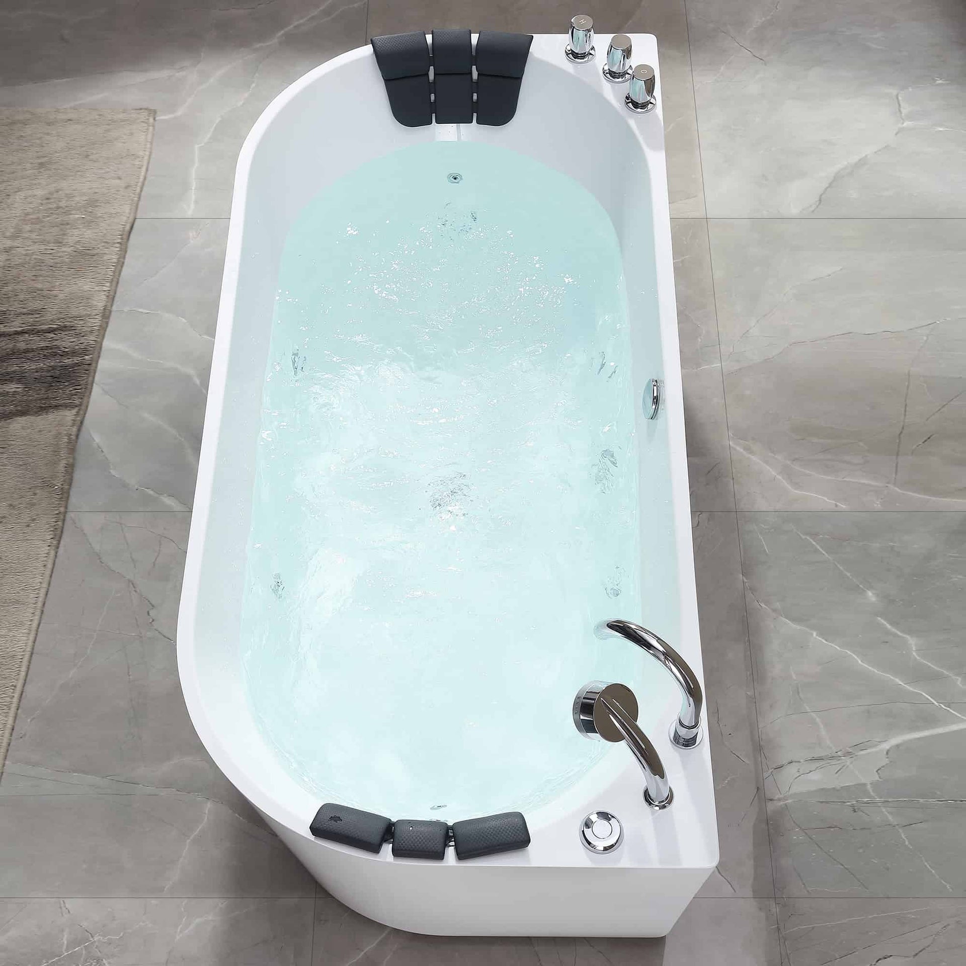 Empava Whirlpool Bathtub 67" Freestanding Hydro Massage with Center Drain New