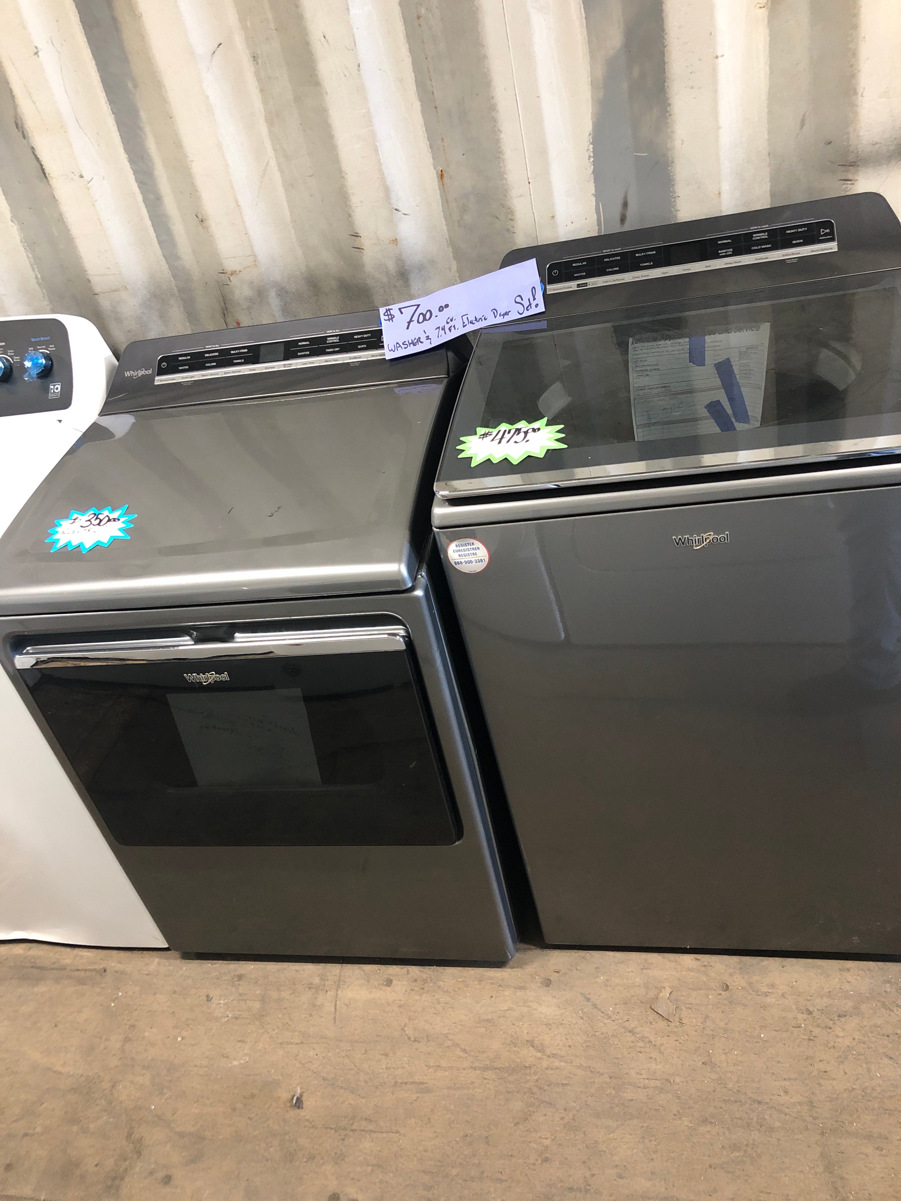 Whirlpool Top Load Washer and Electric Dryer Set
