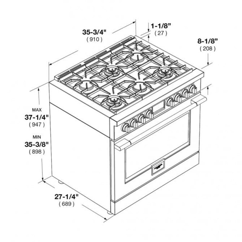 FULGOR MILANO  FULGOR MILANO RANGE GAS 36" 6 BRNR - Stainless Steel (F4PGR366S2)