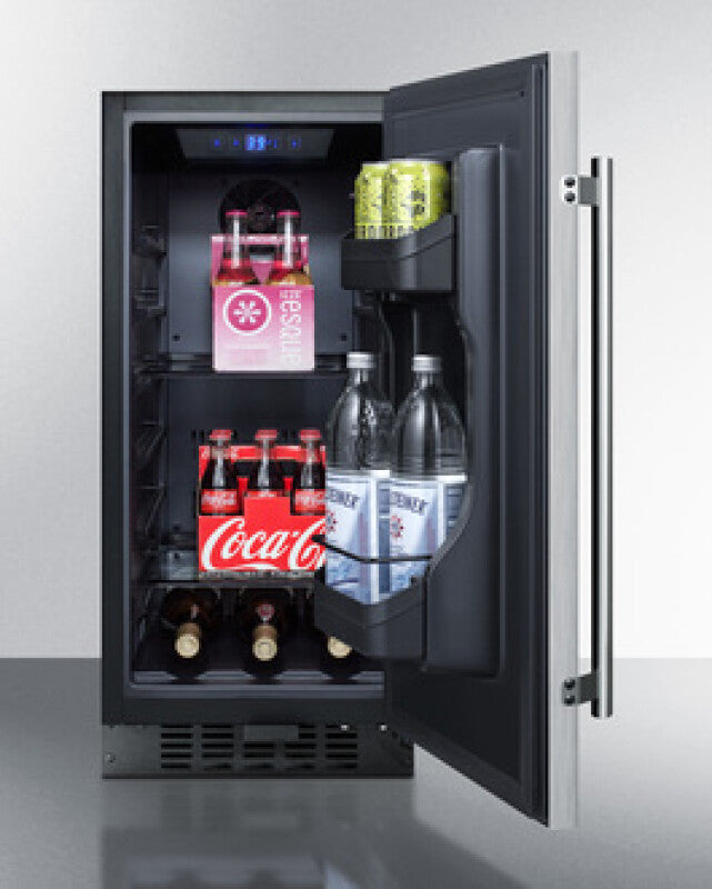 SUMMIT  15" Wide Built-In All-Refrigerator - Stainless Steel (FF1532BCSS)