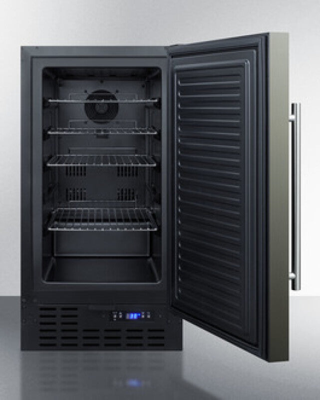 SUMMIT  18" Wide Built-In All-Refrigerator, ADA Compliant - Black Stainless Steel (FF1843BKSADA)