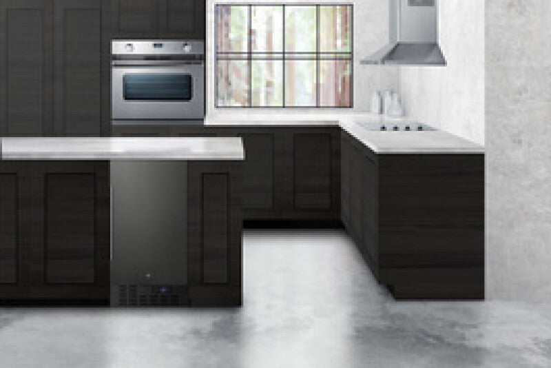 SUMMIT  18" Wide Built-In All-Refrigerator, ADA Compliant - Black Stainless Steel (FF1843BKSADA)