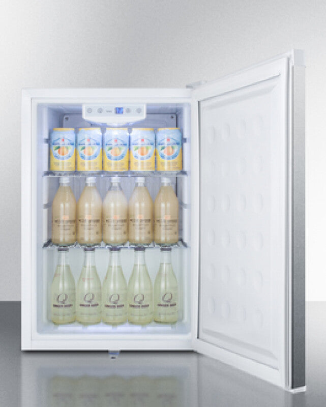 SUMMIT  Compact Built-In All-Refrigerator - Stainless Steel/White (FF31L7BISS)