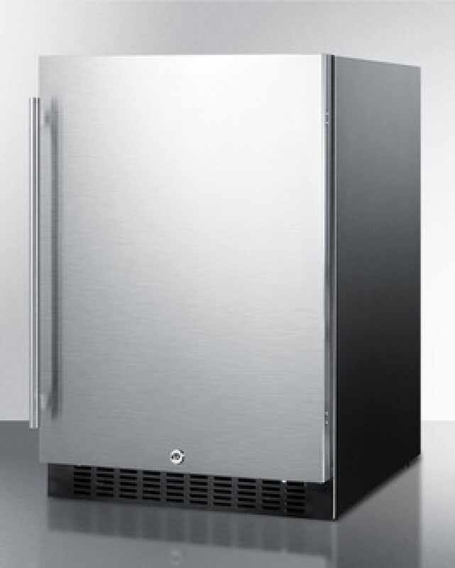 SUMMIT  24" Wide Built-In All-Refrigerator - Stainless Steel/Black (FF64BSS)