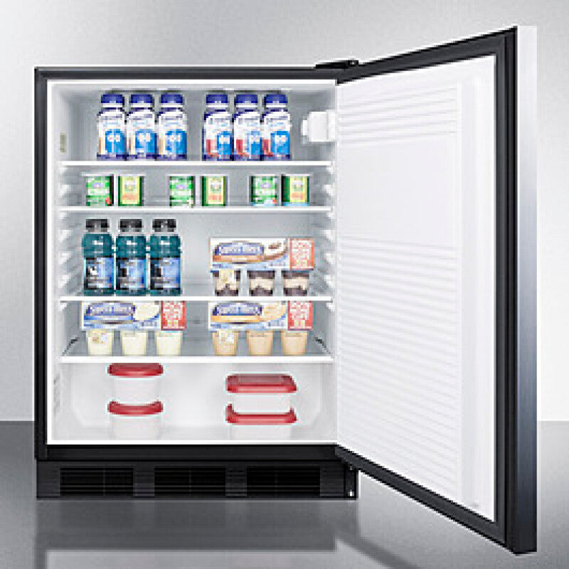 SUMMIT  24" Wide Built-In All-Refrigerator, ADA Compliant - Black (FF7BKBISSHHADA)