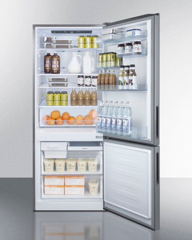 SUMMIT  28" Wide Bottom Freezer Refrigerator - Stainless Steel (FFBF279SSX)