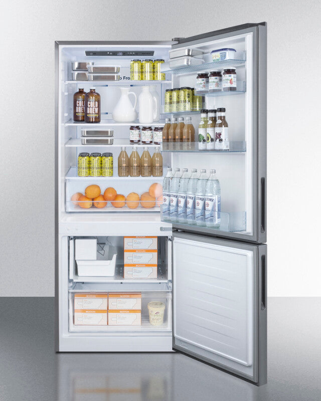 SUMMIT  28" Wide Bottom Freezer Refrigerator - Stainless Steel (FFBF279SSXIM)
