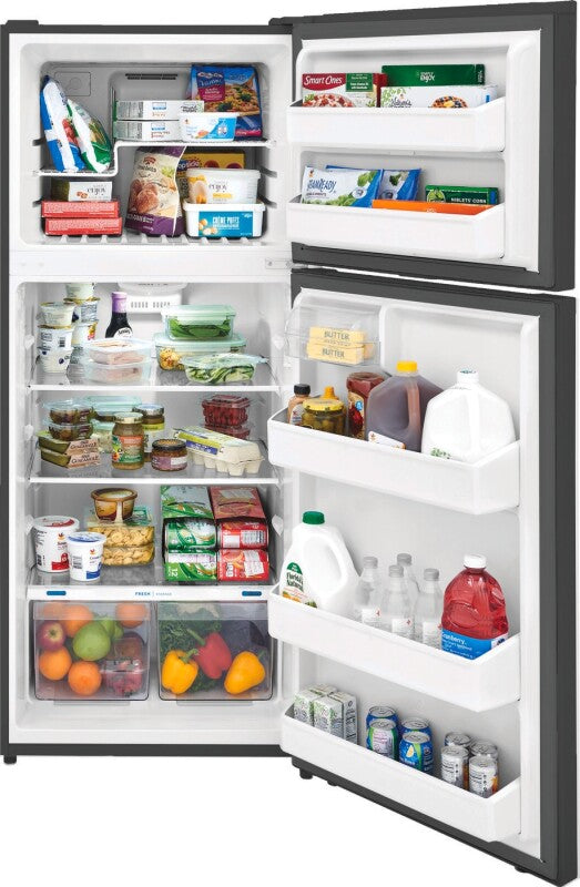 FRIGIDAIRE 27.9-Inch 18 Cu. Ft. Top Freezer Refrigerator - Fingerprint-Resistant Stainless Steel Look (FFHT1822UV)
