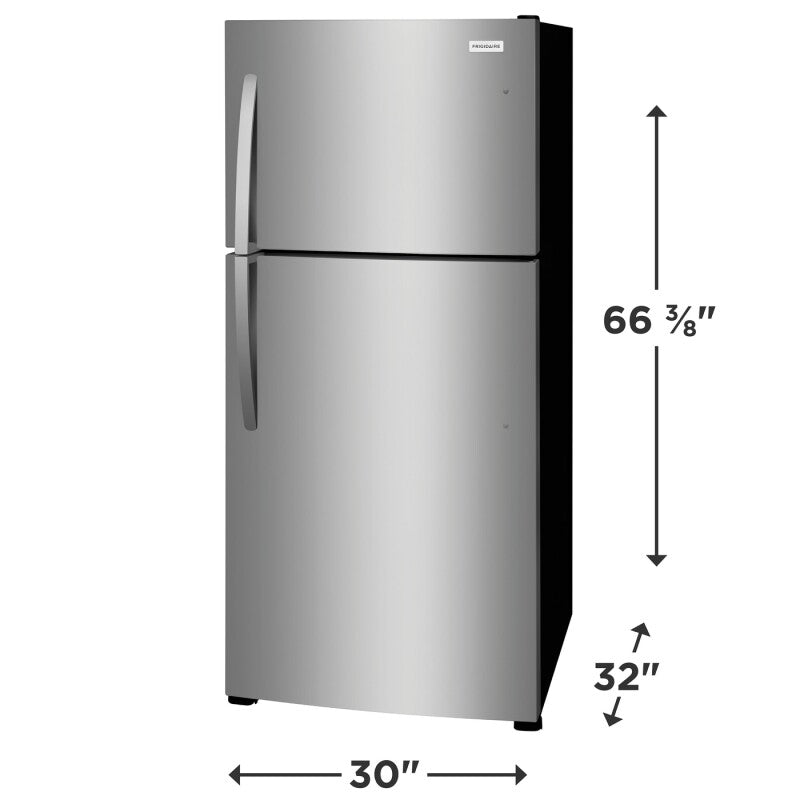 FRIGIDAIRE 30-Inch 20 Cu. Ft. Garage Ready Top Freezer Refrigerator - Stainless Steel (FFHT2022AS)