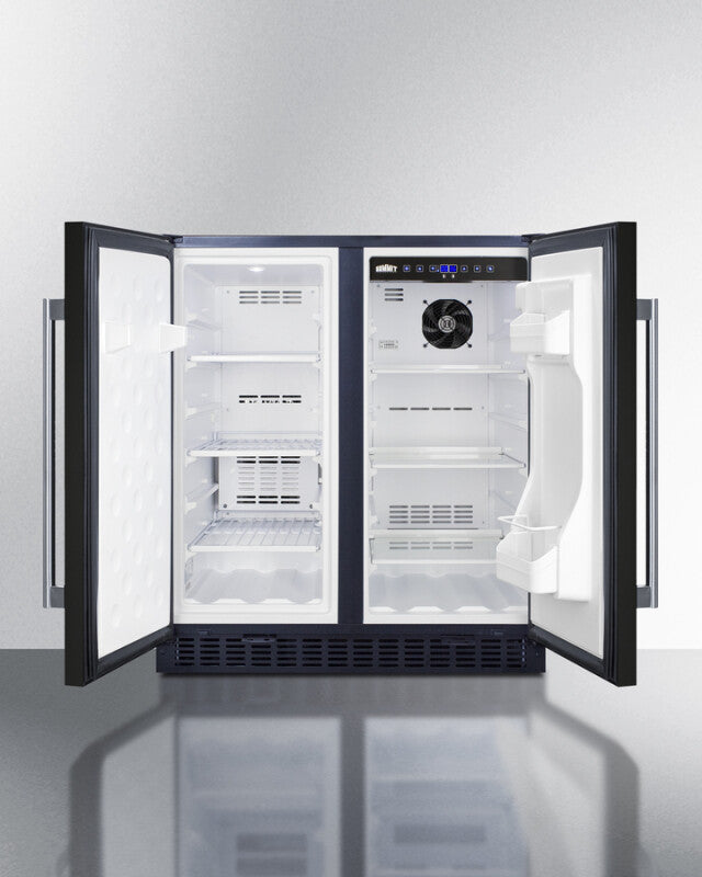 SUMMIT  30" Wide Built-In Refrigerator-Freezer - Black (FFRF3070B)
