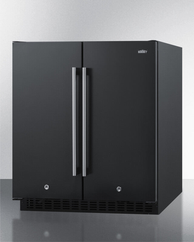 SUMMIT  30" Wide Built-In Refrigerator-Freezer - Black (FFRF3070B)
