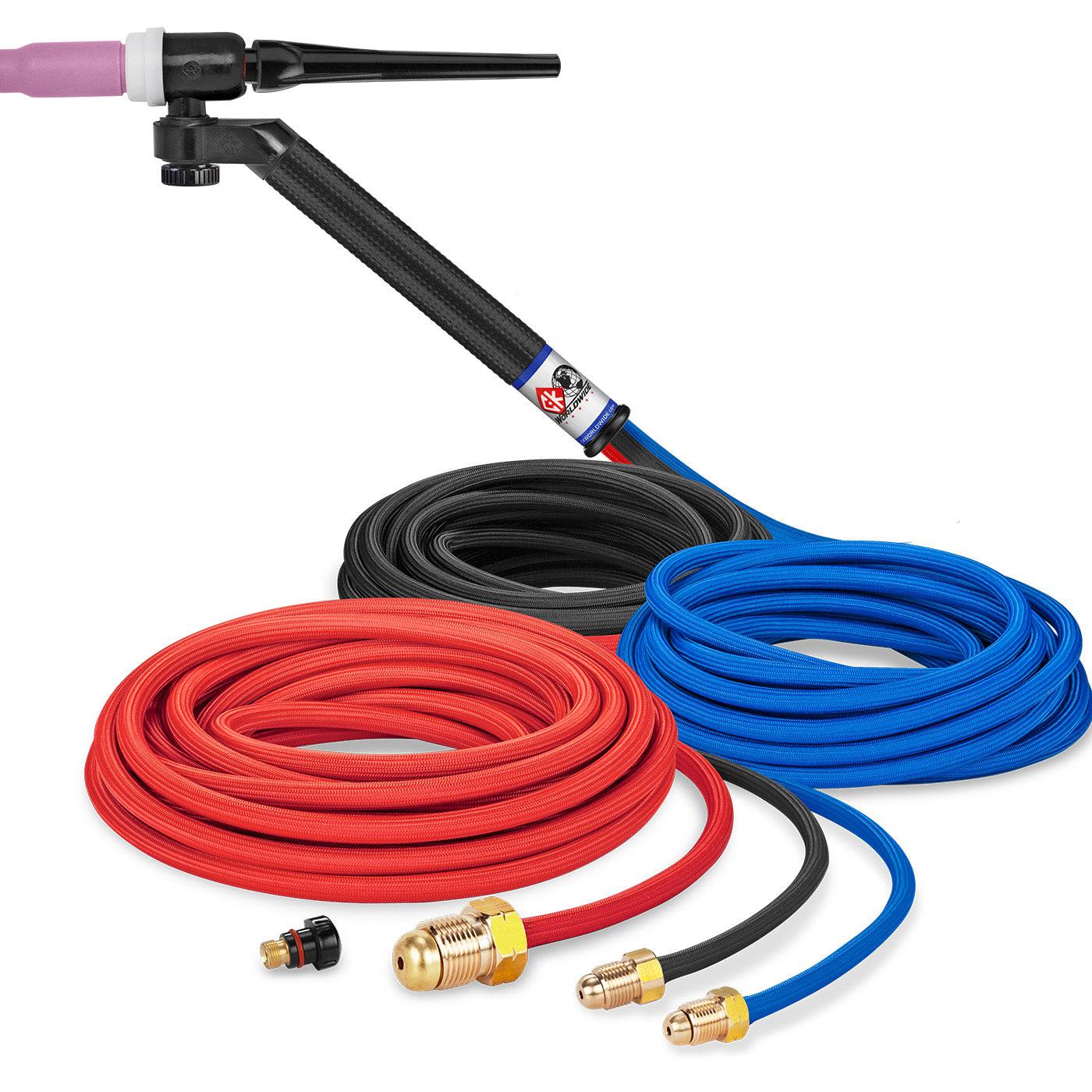 CK Worldwide 250A Water Cooled Flex-Loc TIG Torch w/ SuperFlex Cable