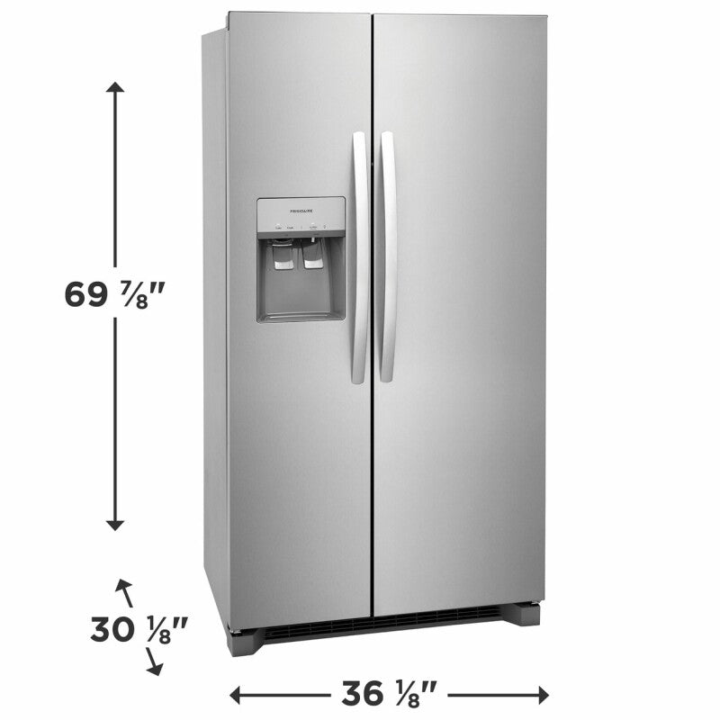 FRIGIDAIRE  22 Cu. Ft. 36" Counter-Depth Side-by-Side Refrigerator - Stainless Steel (FRSC2333AS)