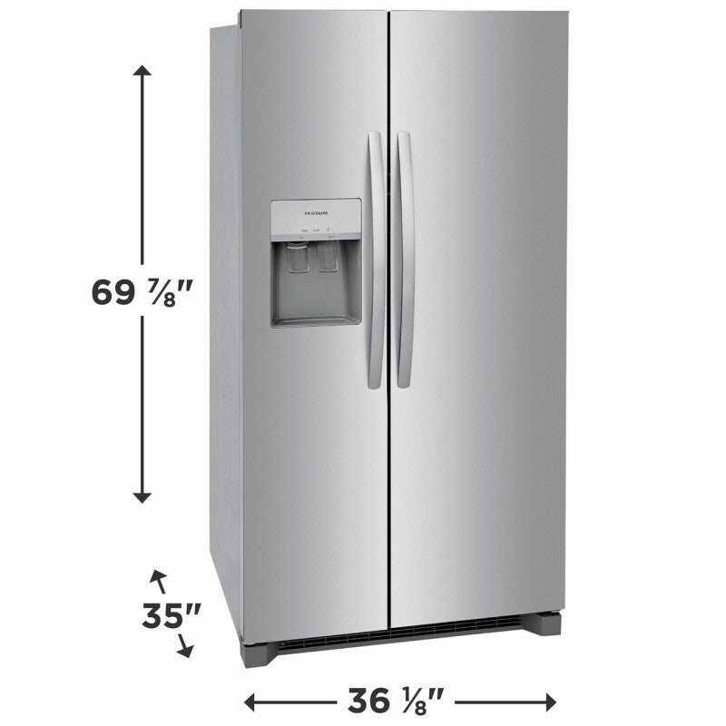 FRIGIDAIRE  26 Cu. Ft. 36" Standard-Depth Side-by-Side Refrigerator - Stainless Steel (FRSS2623AS)