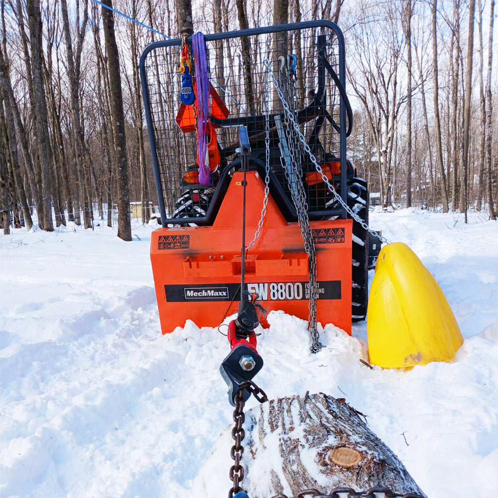3-Point PTO Stump Grinder & 4" PTO Wood Chipper & Forestry Log Skidding Winch  Bundle, SG24 & BX42S &FW8800