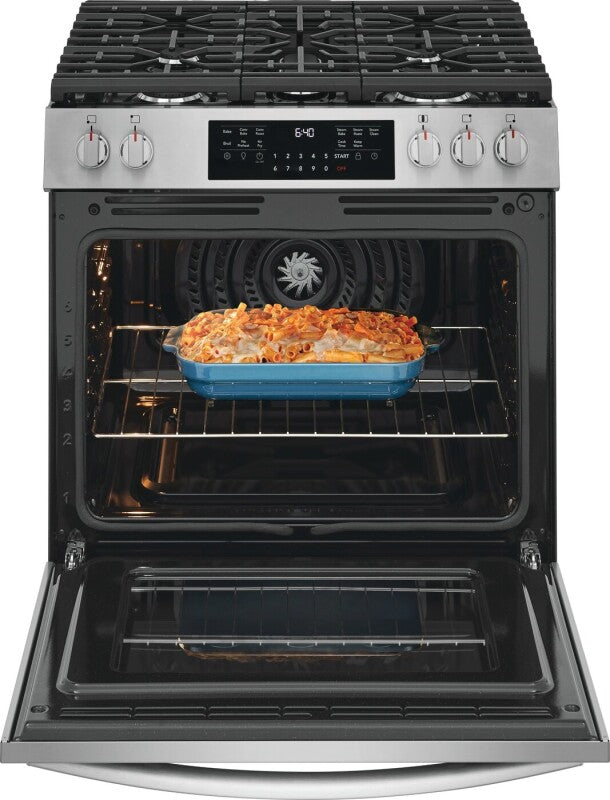 Frigidaire Gallery  30" Gas Range with No Preheat + Air Fry - Stainless Steel (GCFG3059BF)