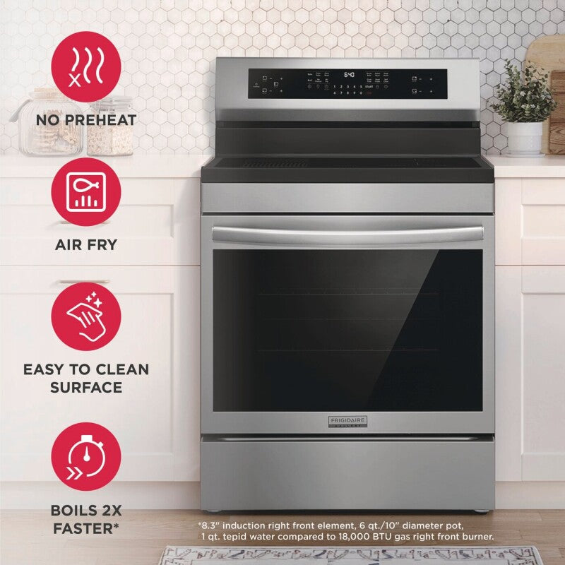 Frigidaire Gallery  30" Freestanding Induction Range with Total Convection - Stainless Steel (GCRI3060BF)