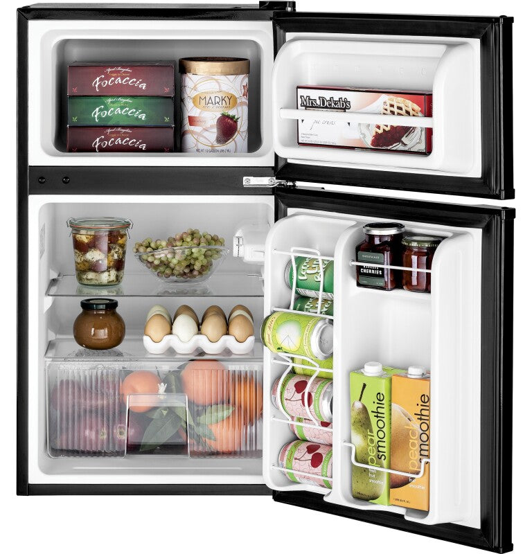 GE  Double-Door Compact Refrigerator - Black (GDE03GGKBB)