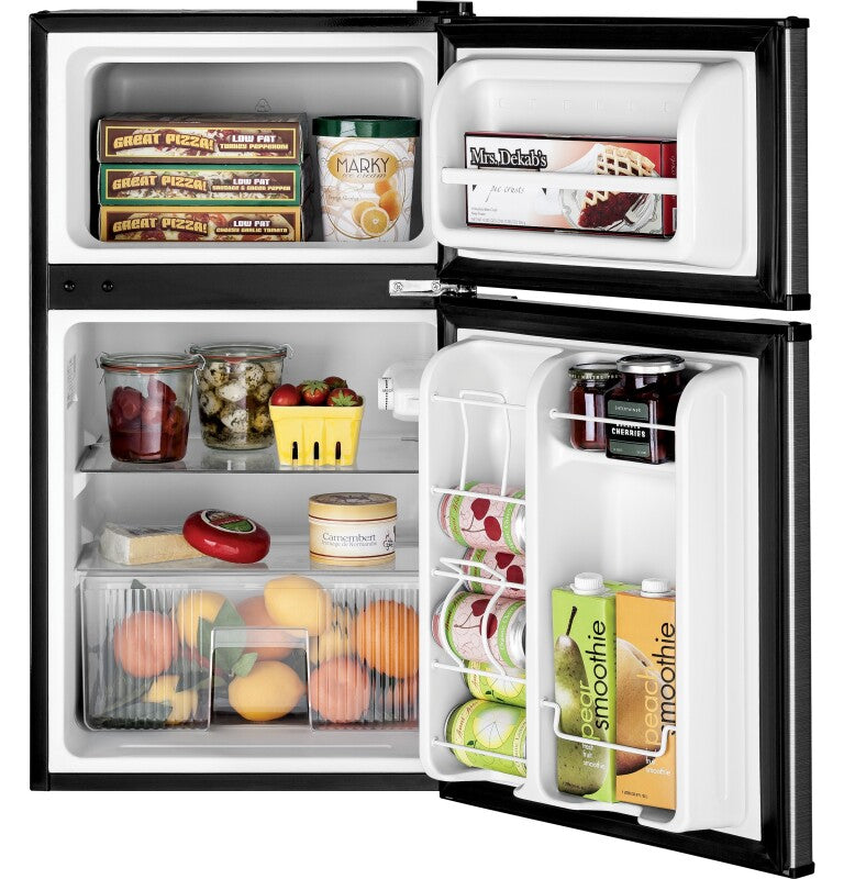 GE  Double-Door Compact Refrigerator - CleanSteel™ (GDE03GLKLB)