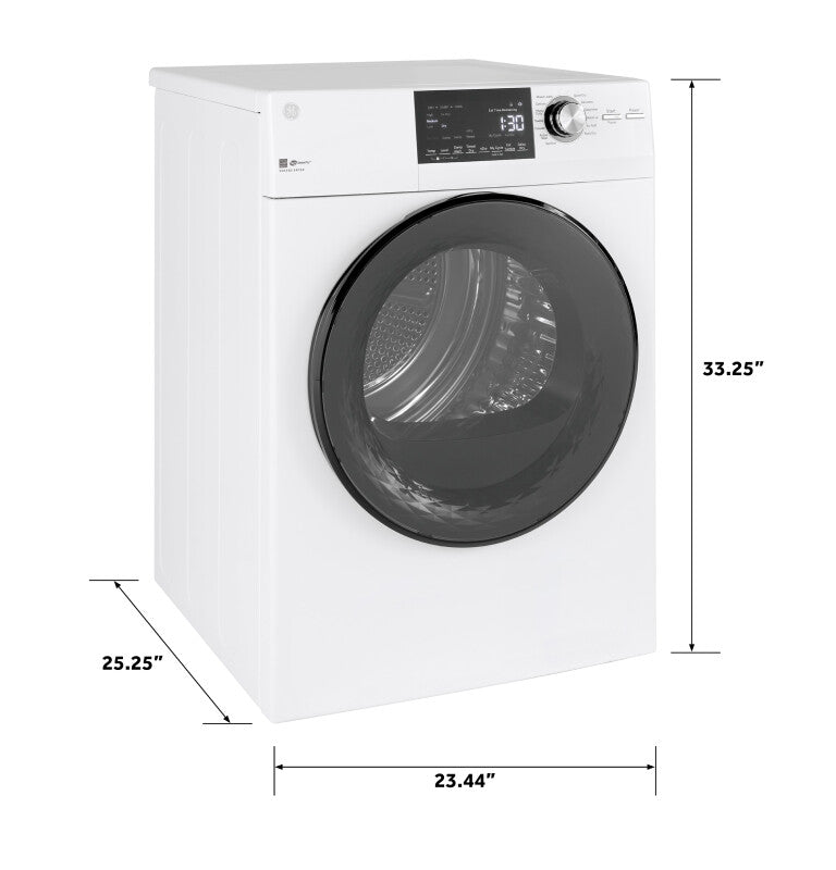 GE  24" 4.3 Cu.Ft. Front Load Vented Electric Dryer with Stainless Steel Basket - White (GFD14ESSNWW)