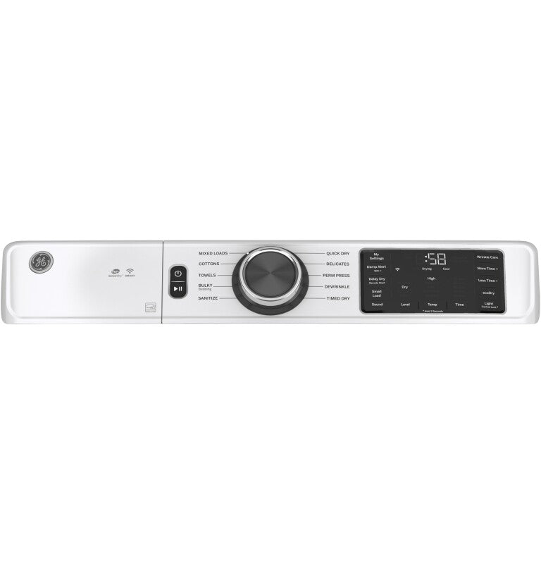 GE  7.8 cu. ft. Capacity Smart Front Load Electric Dryer with Sanitize Cycle - White (GFD55ESSNWW)
