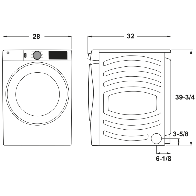 GE  7.8 cu. ft. Capacity Smart Front Load Electric Dryer with Sanitize Cycle - White (GFD55ESSNWW)