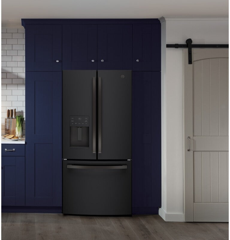 GE  25.7 Cu. Ft. French-Door Refrigerator - Fingerprint Resistant Black Slate (GFE26JEMDS)