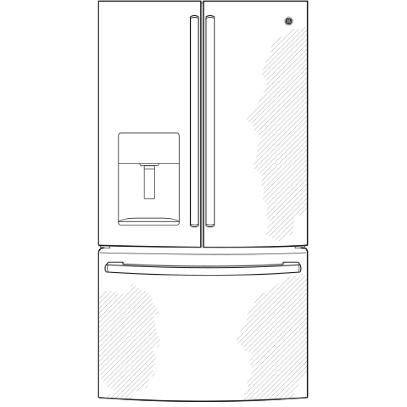 GE  25.7 Cu. Ft. French-Door Refrigerator - Fingerprint Resistant Black Slate (GFE26JEMDS)