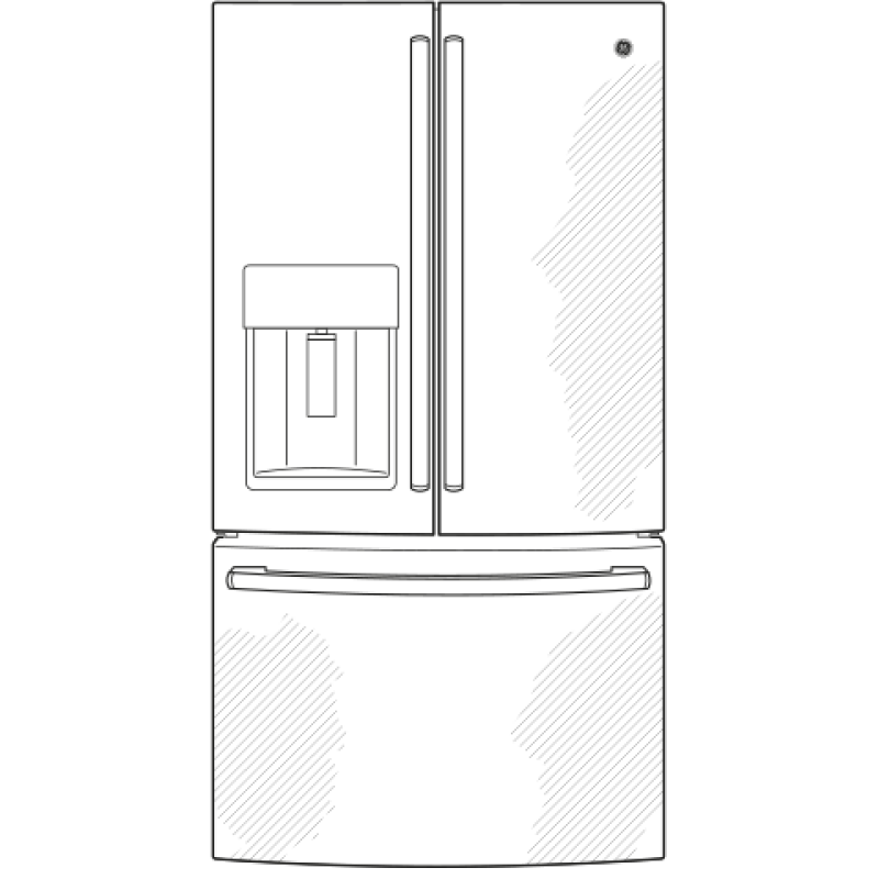 GE  27.7 Cu. Ft. Fingerprint Resistant French-Door Refrigerator - Fingerprint Resistant Stainless Steel (GFE28GYNFS)