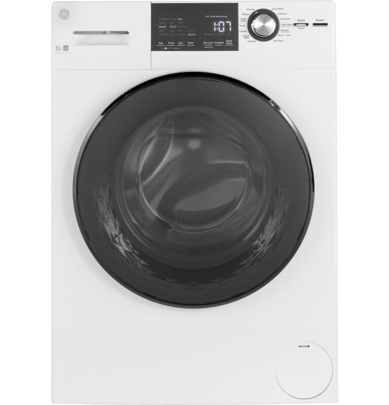 GE  24" 2.4 Cu. Ft. Front Load Washer with Steam - White (GFW148SSMWW)