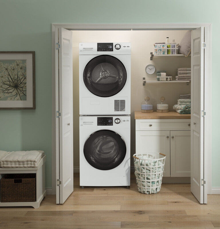 GE  24" 2.4 Cu. Ft. Front Load Washer with Steam - White (GFW148SSMWW)